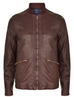 Paul Smith Distressed Leather Bomber Jacket
