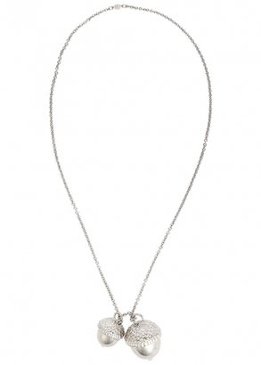 Alexander McQueen Silver Tone Acorn Pendant Necklace