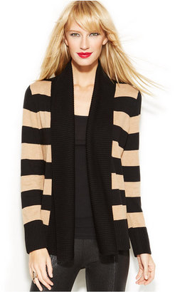 INC International Concepts Open-Front Striped Cardigan