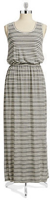 STYLE AND CO. Striped Linen Blend Maxi Dress --