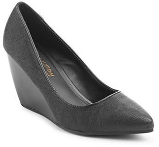 Kenneth Cole Reaction Textured Wedge Heels-BLACK-6