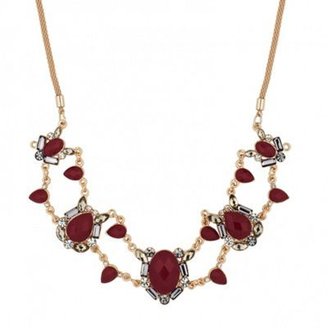 Betty Jackson Designer red oval and teardrop surround necklace