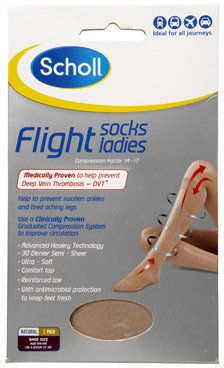 Scholl Flight Socks Ladies 6-8 1.0 ea
