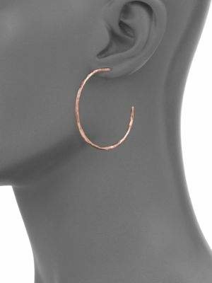 Ippolita Rose #3 Hammered Hoop Earrings/1.75"