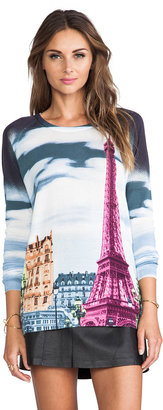 Tibi Eiffel Tower Printed Raglan Sweater