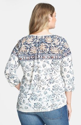 Lucky Brand 'Hannah' Peasant Top (Plus Size)