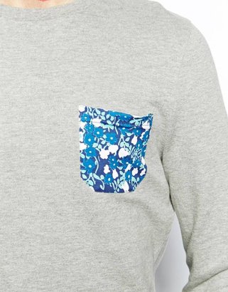 ASOS Sweatshirt With Contrast Floral Pocket