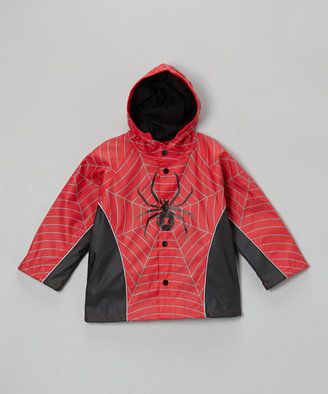 Western Chief Red Spider Web Raincoat - Toddler & Boys