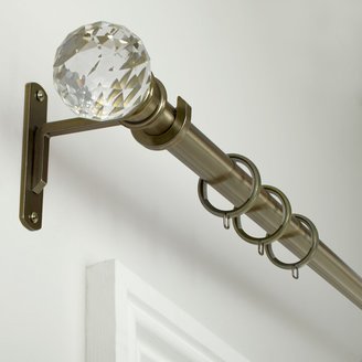 John Lewis & Partners Made to Measure Classic Straight Curtain Pole, Crystal Ball Finial