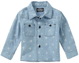 First Wave 12-24 Months Skull Woven Chambray Shirt