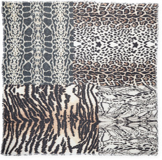 Roberto Cavalli Animal-Print Soft Knit Square Scarf