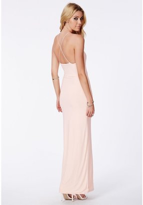Missguided Teela Nude Strappy Maxi Dress