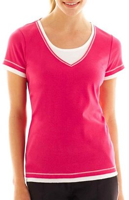 JCPenney Made for Life Short-Sleeve Layered Tee - Petite