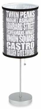 San Francisco Attractions Table Lamp with Silver Finish Base