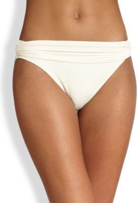 Carmen Marc Valvo Mediterranean Solids Shirred Band Bikini Bottom