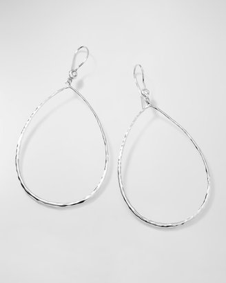 Ippolita Hammered Teardrop Earrings in Sterling Silver with Diamonds