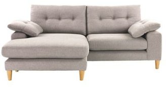 Debenhams Silver grey 'Turner' chaise corner sofa with light wood feet