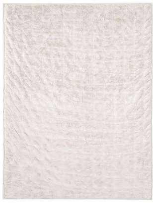Pottery Barn Ruched Faux Fur Throw - Ivory