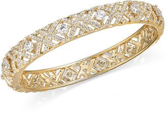 Eliot Danori 18k Gold-Plated Criss-Cross Crystal Bangle Bracelet