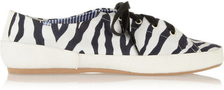 Charles Philip Shanghai Bianca zebra-print twill sneakers