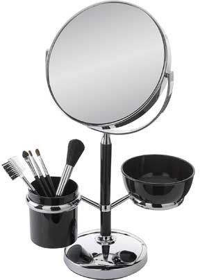 Danielle Creations Black Organiser Mirror with Brush Set.