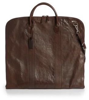 Buffed Leather & Cotton Garment Bag