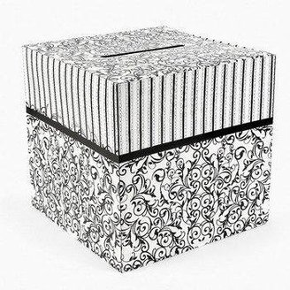 Cardboard Black And White Wedding Card Box by Fun Express