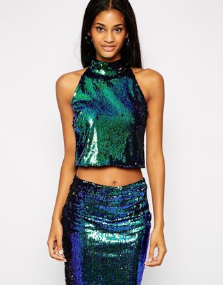 TFNC Sequin Top With High Neck