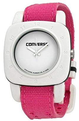 Converse VR021690 1908 Regular Square White Analog Dial and Pink Canvas Pull Through Strap Watch