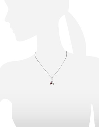 Diamond Star and Ruby 18K Gold Pendant Necklace
