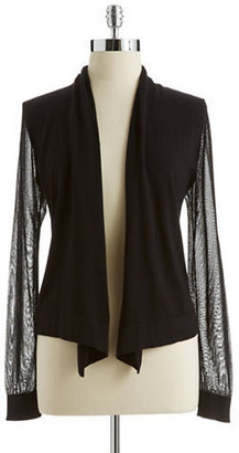 Vince Camuto Open Front Cardigan with Sheer Long Sleeves