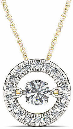 Fine Jewelry Love in Motion 1/4 CT. T.W. Diamond 10K Gold Round Pendant Necklace