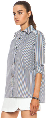 Jenni Kayne Button Down Cotton Shirt in Black & White