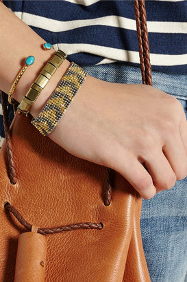 Chan Luu Gold-plated, gunmetal-plated and leather bracelet