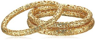 Kendra Scott Filagree" 14k Gold-Plated Lucca Bangle Bracelet, Set of 3