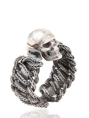 Emanuele Bicocchi Woven Silver Skull Ring