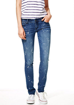 Delia's Taylor Low-Rise Skinny Jeans in Indigo Splatter