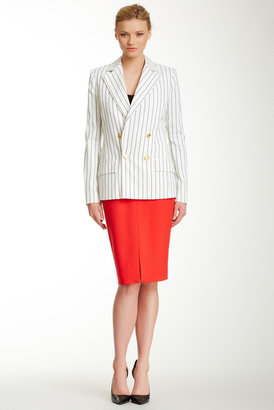 Bill Blass Tuxedo Stripe Wool Blend Skirt