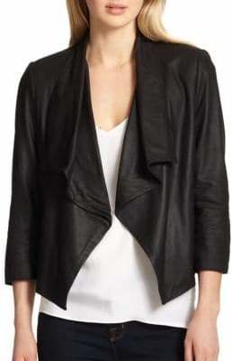 Alice + Olivia Colton Draped Leather Jacket