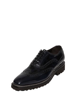 Brogue Brushed Leather Oxford Shoes