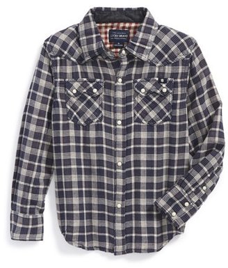 Lucky Brand 'Motorhead' Woven Flannel Shirt (Big Boys)
