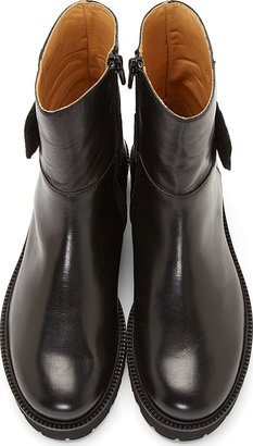 Maison Martin Margiela 7812 MM6 Maison Margiela Black Brushed Leather Ankle Boots