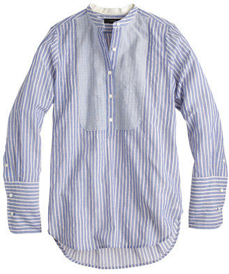 J.Crew Bib popover shirt in crinkle stripe