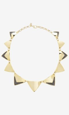 Express Glitter Inset Graduated Triangle Necklace