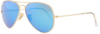Ray-Ban Aviator Sunglasses with Flash Lenses, Gold/Blue Mirror