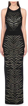 Roberto Cavalli Embroidered stretch-knit gown