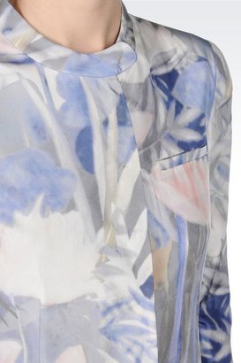 Giorgio Armani Crew Neck Jacket In Printed Silk