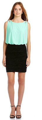 Jodi Kristopher Blouson Lace Skirt Dress