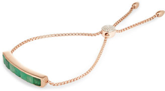 Monica Vinader Baja rose gold-plated, emerald and diamond bracelet