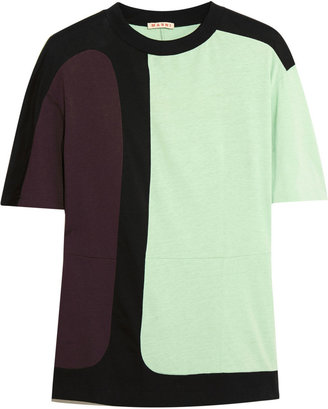 Marni Color-block cotton-jersey top